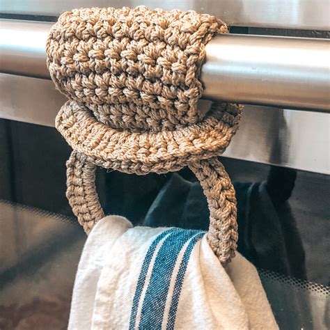 crochet kitchen towel holder